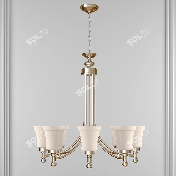 Elegant 8-Light Chandelier: World of Gold 3D model image 1