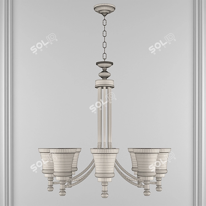 Elegant 8-Light Chandelier: World of Gold 3D model image 2