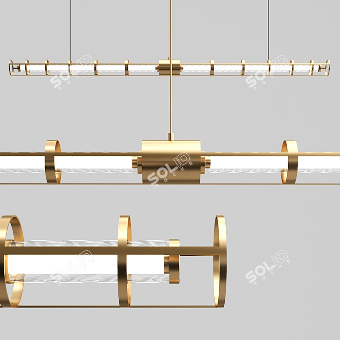 Twisted Glass LED Pendant Lamp 3D model image 1