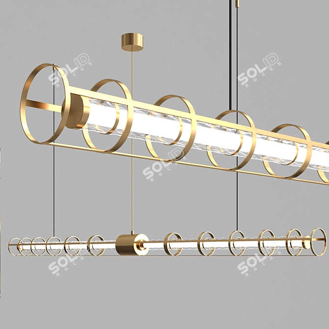 Twisted Glass LED Pendant Lamp 3D model image 2