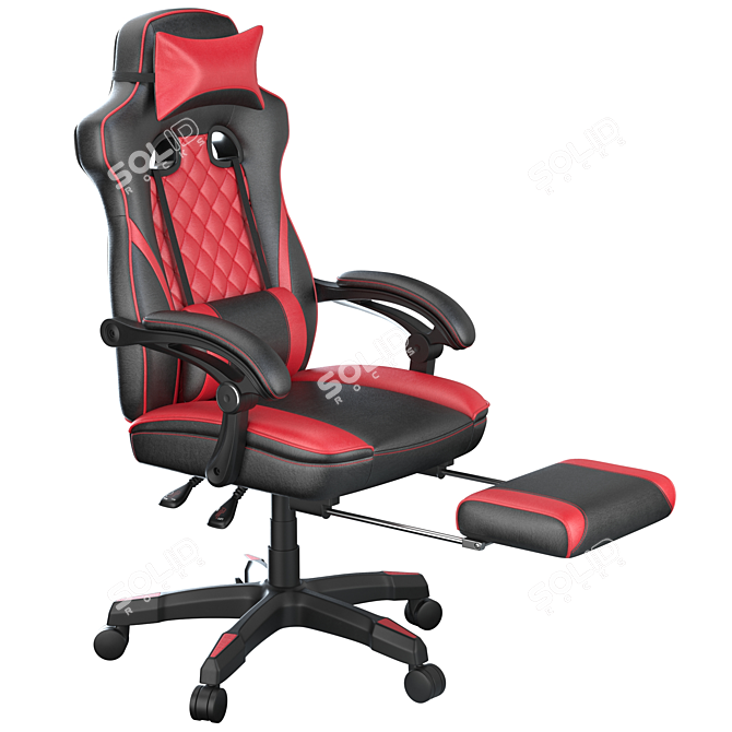 Lynxtyn Red/Black Swivel Chair 3D model image 1
