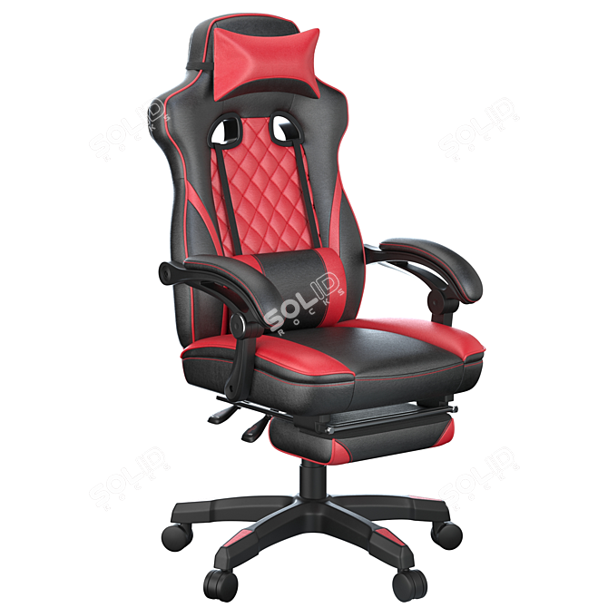 Lynxtyn Red/Black Swivel Chair 3D model image 2