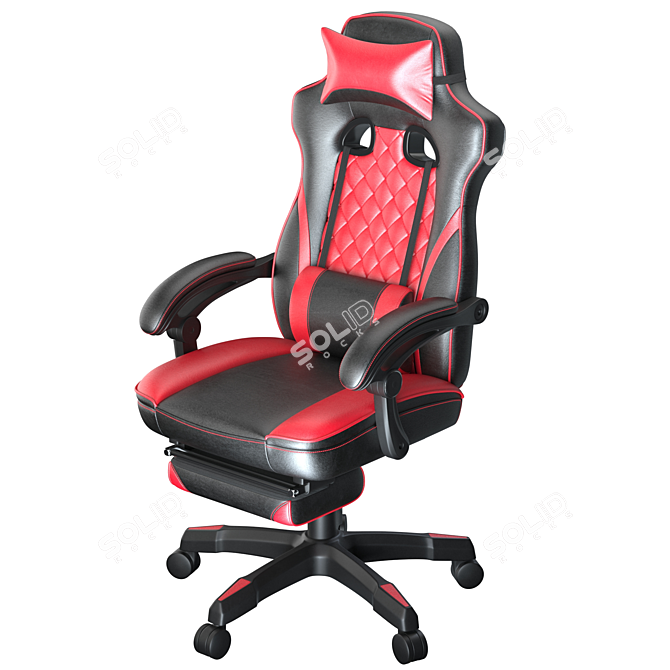 Lynxtyn Red/Black Swivel Chair 3D model image 5