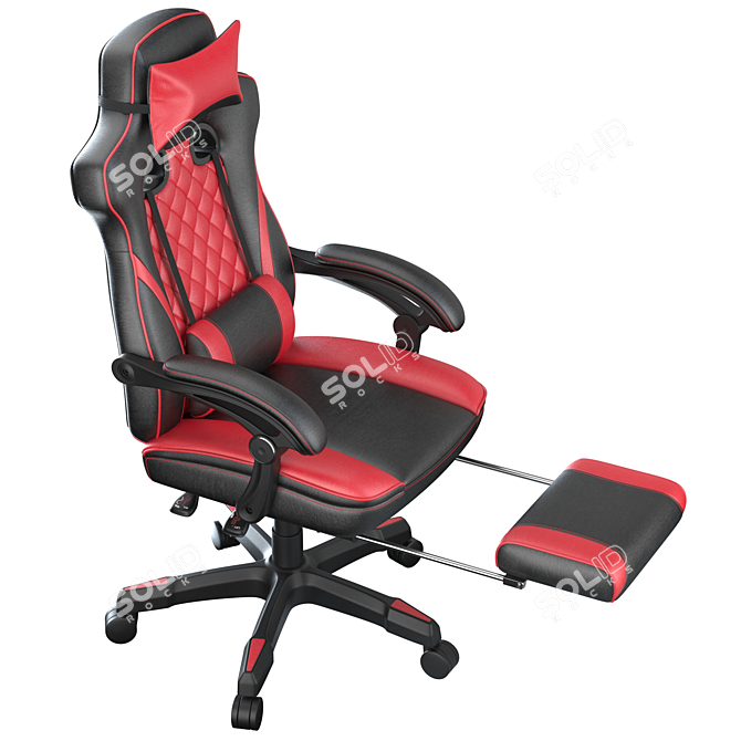 Lynxtyn Red/Black Swivel Chair 3D model image 6