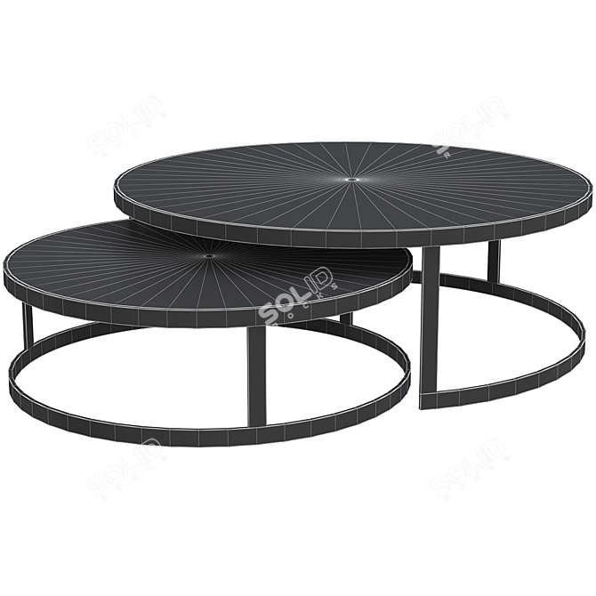 Modern Fletcher Coffee Table Set 3D model image 2