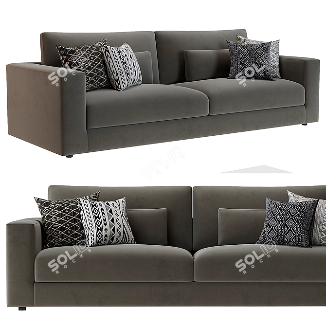Modern RH Lugano Sofa 3D model image 1