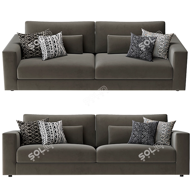Modern RH Lugano Sofa 3D model image 2