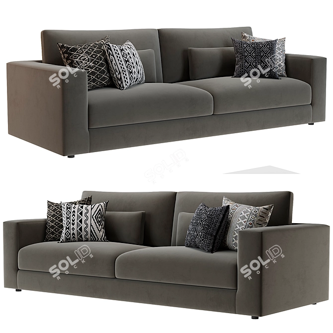 Modern RH Lugano Sofa 3D model image 3