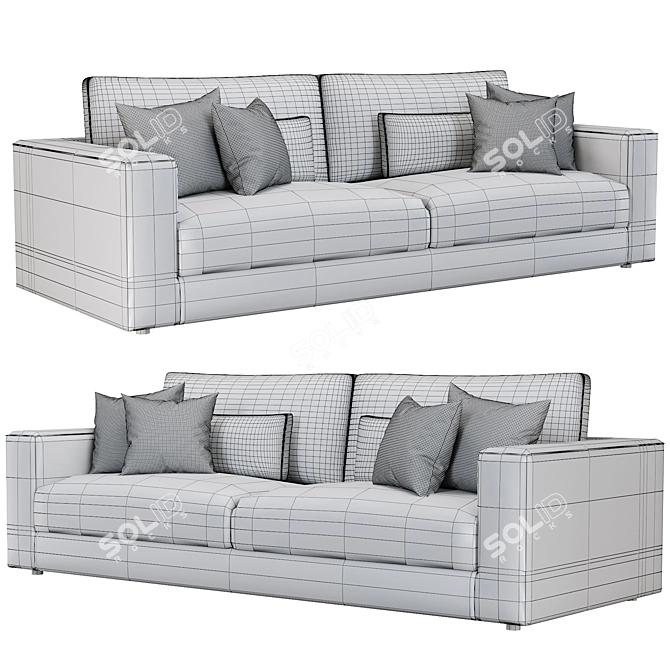 Modern RH Lugano Sofa 3D model image 5