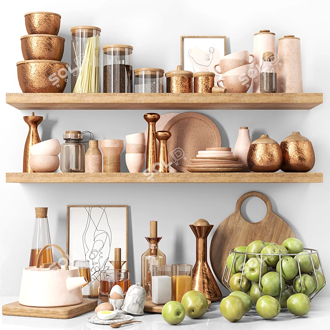 Modern Kitchen Set - 2015 Version 3D model image 1