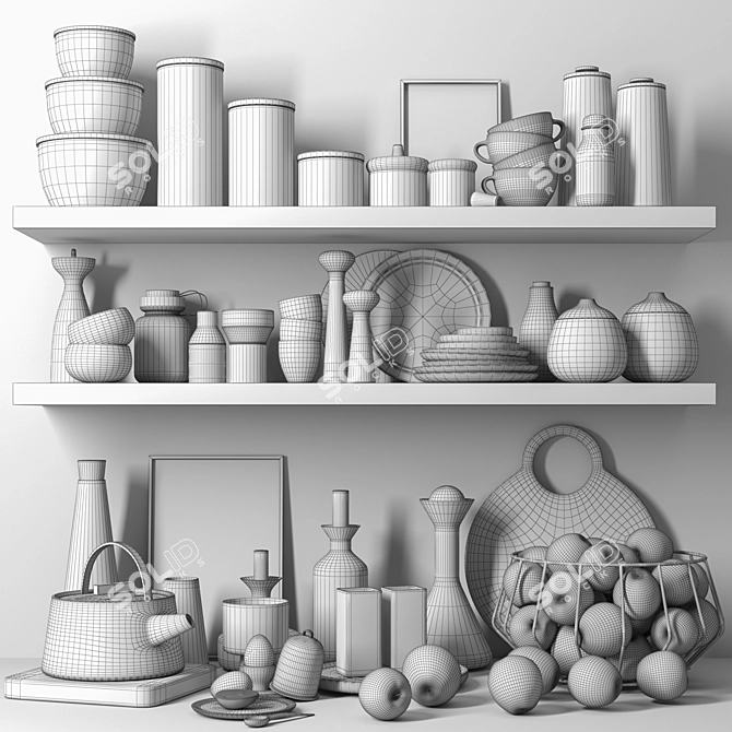 Modern Kitchen Set - 2015 Version 3D model image 7