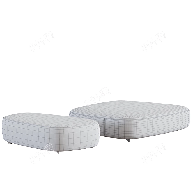 Poliform SAINT GERMAIN Pouf: Elegant and Versatile Seating Solution 3D model image 5