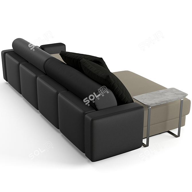 Fendi Casa Halston: Luxurious Sofa with Chaise Lounge 3D model image 3
