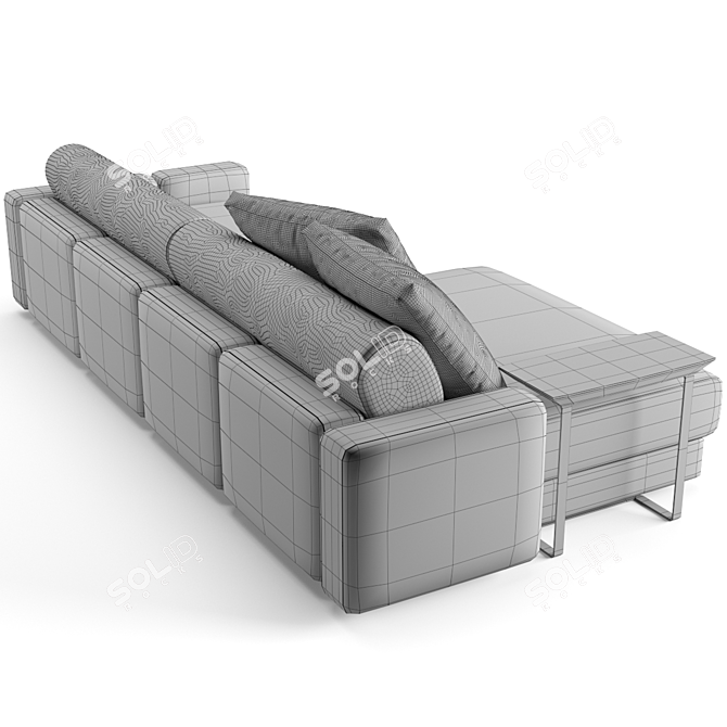 Fendi Casa Halston: Luxurious Sofa with Chaise Lounge 3D model image 7