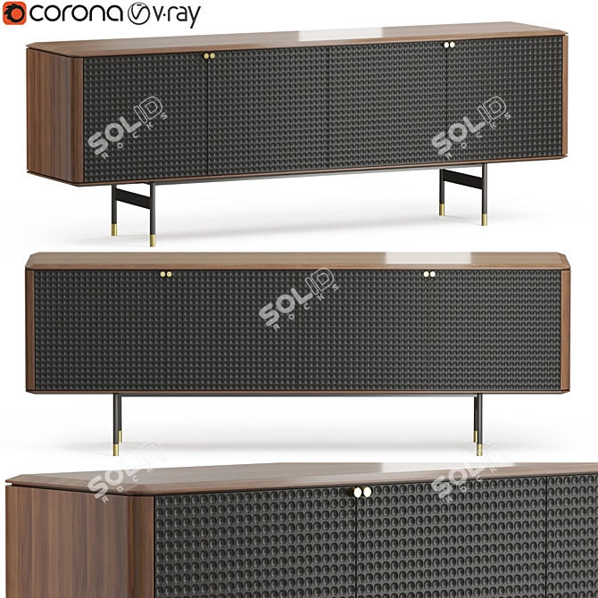 Modern Rustic Leyla Sideboard 3D model image 1