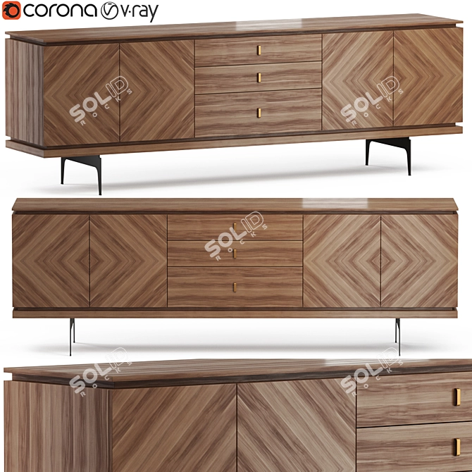 Elegant Roma Sideboard: Functional and Stylish 3D model image 1