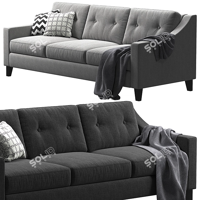 Modern Hyllie Dark Gray Ikea Froslov Sofa 3D model image 1