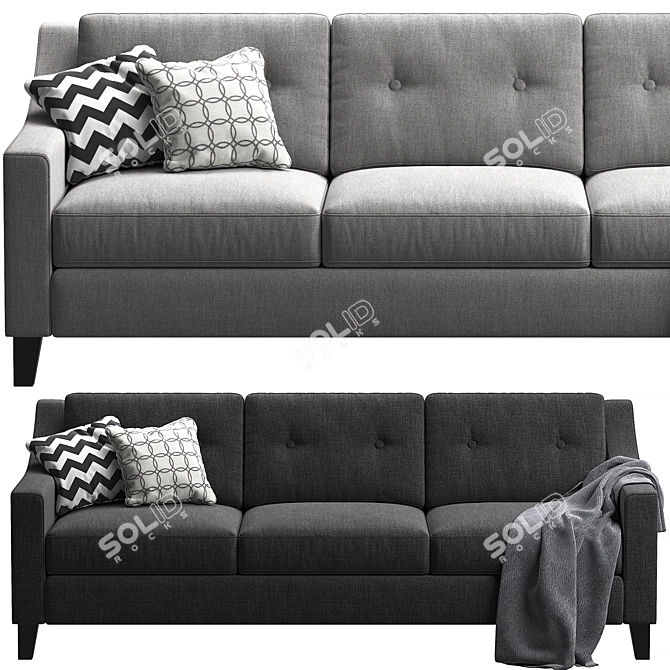 Modern Hyllie Dark Gray Ikea Froslov Sofa 3D model image 5