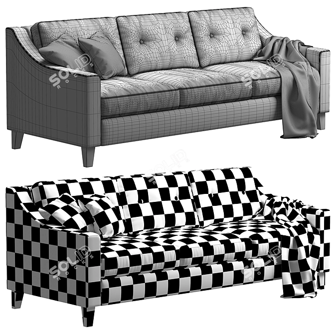 Modern Hyllie Dark Gray Ikea Froslov Sofa 3D model image 6