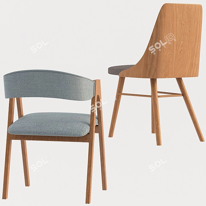 Modern Chair Zurich and Dublin 3D model image 4