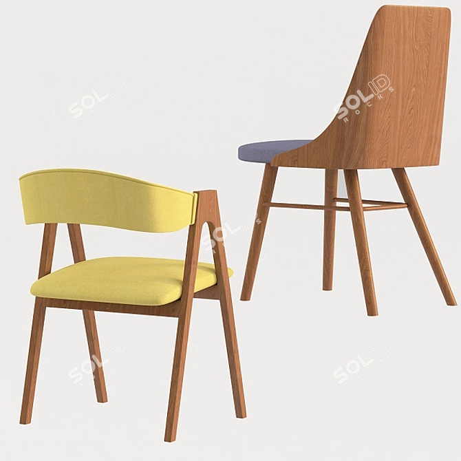 Modern Chair Zurich and Dublin 3D model image 6