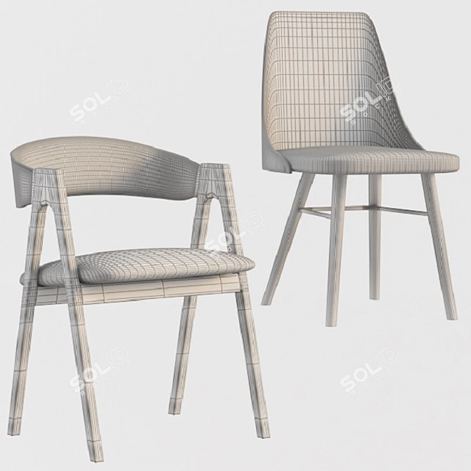 Modern Chair Zurich and Dublin 3D model image 7