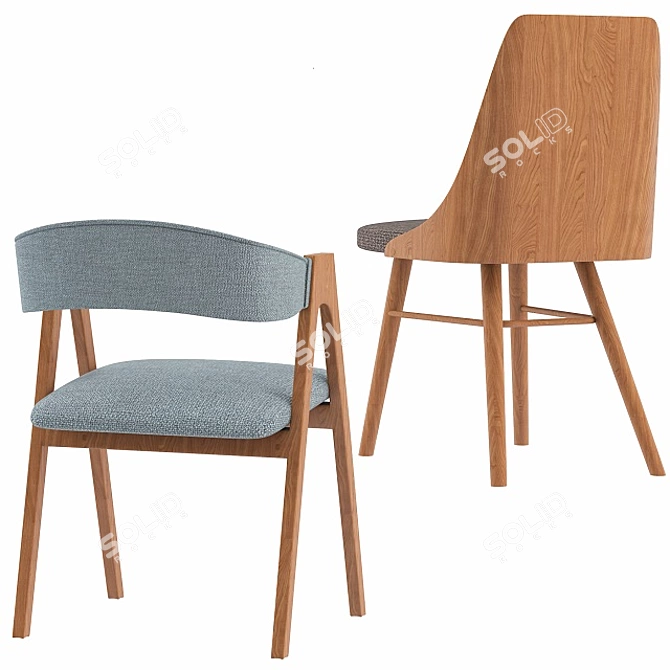 Modern Chair Zurich and Dublin 3D model image 9