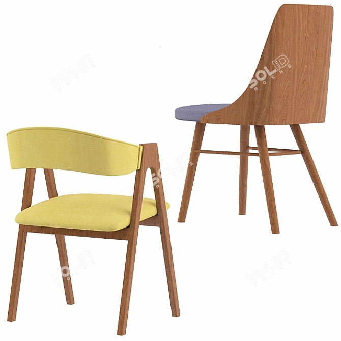 Modern Chair Zurich and Dublin 3D model image 10