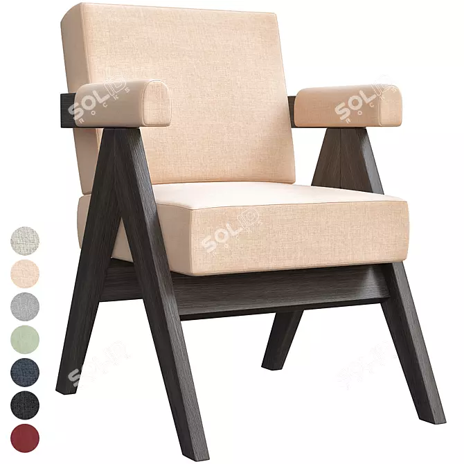 Sleek Matteus Dining Chair 3D model image 1