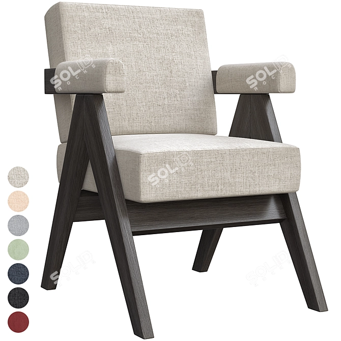 Sleek Matteus Dining Chair 3D model image 3