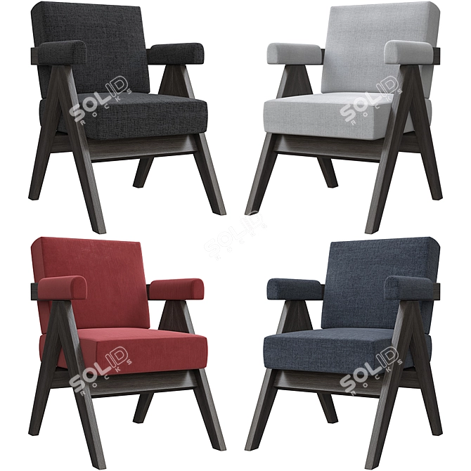 Sleek Matteus Dining Chair 3D model image 4