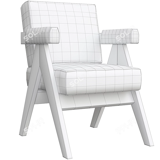 Sleek Matteus Dining Chair 3D model image 5