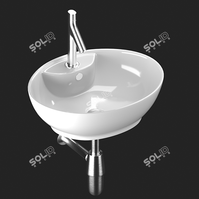 Modern Washbasin Set 19: Gid, CeramaLux, Mira 3D model image 5