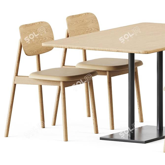 Versatile Easy Mix Table & Klara Chair 3D model image 2