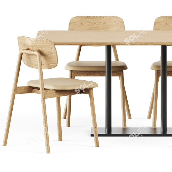 Versatile Easy Mix Table & Klara Chair 3D model image 3