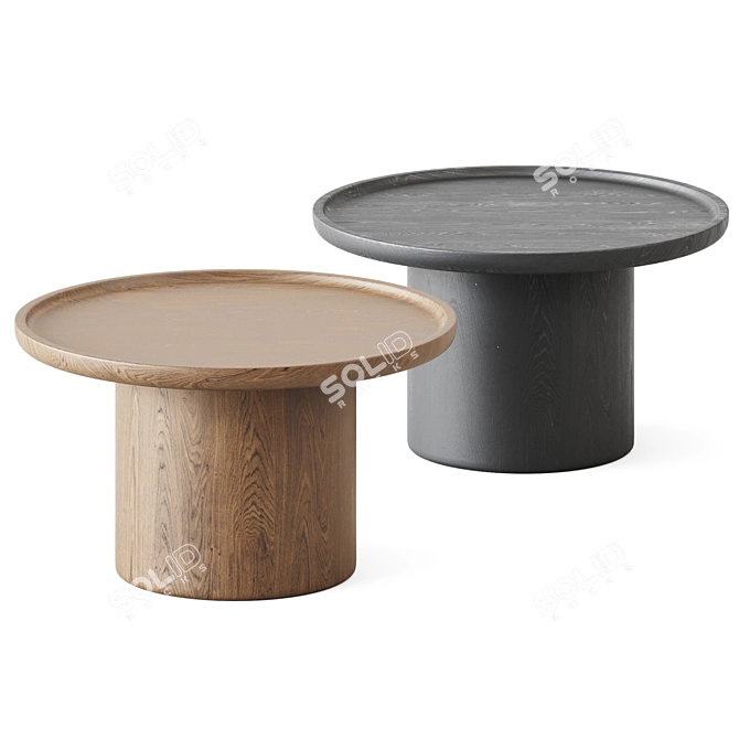 Sleek Round Pedestal Coffee Table 3D model image 1