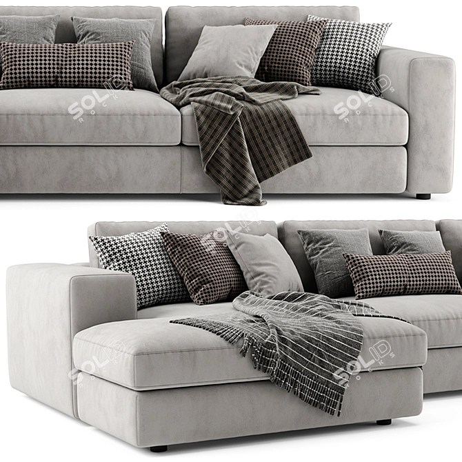 Ditre Urban Chaise: Modern Stylish Sofa 3D model image 3