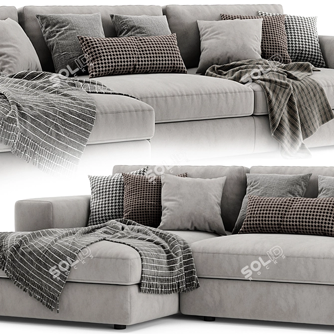 Ditre Urban Chaise: Modern Stylish Sofa 3D model image 4