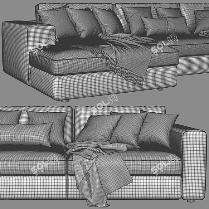 Ditre Urban Chaise: Modern Stylish Sofa 3D model image 5