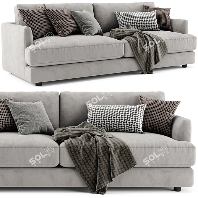 West Elm Haven 2-Seater Sofa: Stylish Comfort for Your Home 3D model image 1