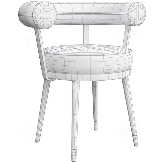 Elegant Vico Dining Chairs 3D model image 7