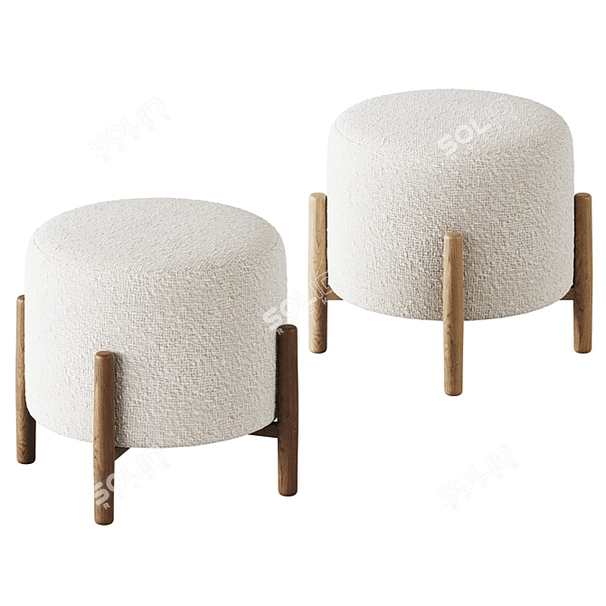 Cozy Sherpa Ottoman: Studio McGee 3D model image 1