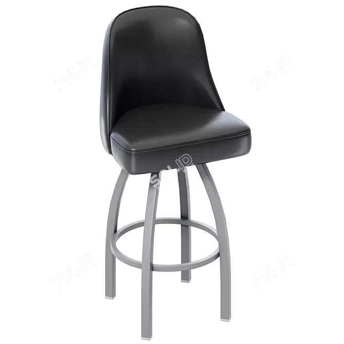 Grizzly Swivel Bar Stool: Rustic Elegance for Your Home 3D model image 1