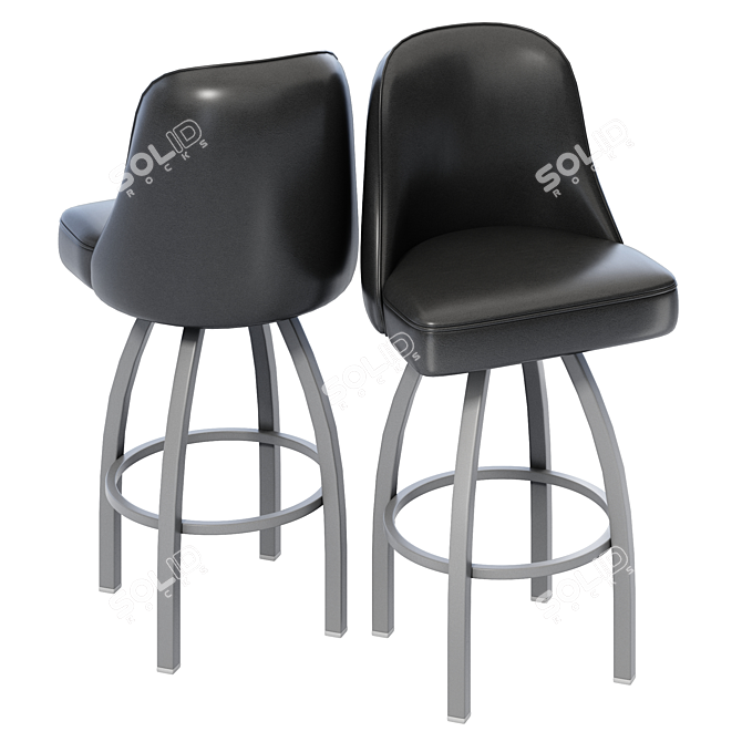 Grizzly Swivel Bar Stool: Rustic Elegance for Your Home 3D model image 2