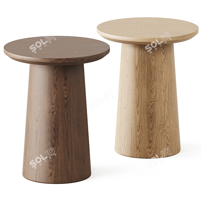 Wooden Round Pedestal Table 3D model image 1