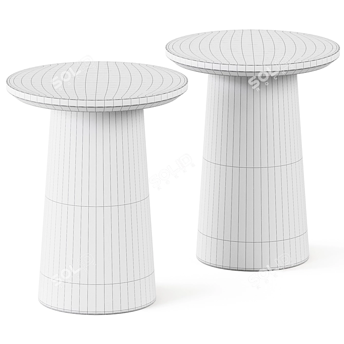 Wooden Round Pedestal Table 3D model image 2