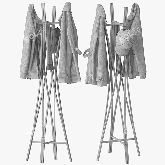 Modern Coat Rack for Easy Organization 3D model image 5