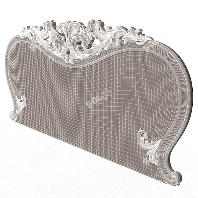 Elegant Carved Headboard 3D model image 6