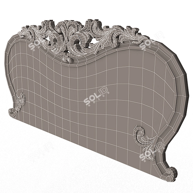 Elegant Carved Headboard 3D model image 7