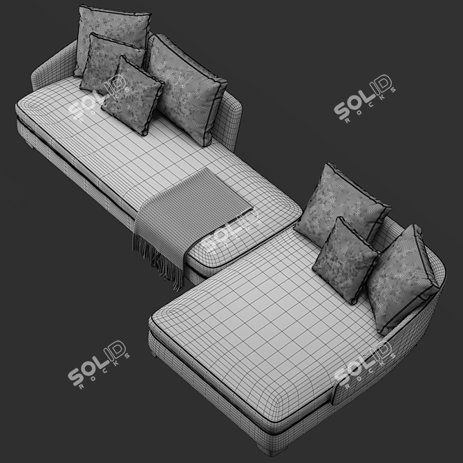 Modern Minotti Lawson Corner Sofa 3D model image 7